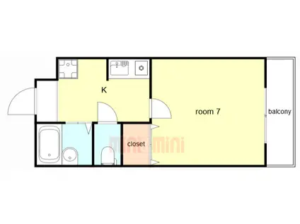 ポコアポコ明石本町アネックス(1K/4階)の間取り写真