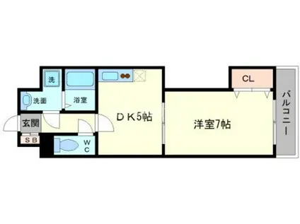 レインボーコートパートIII(1DK/13階)の間取り写真