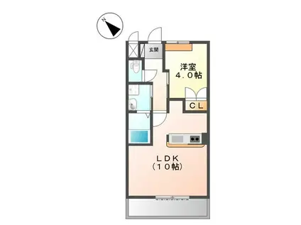 ボヌール(1LDK/1階)の間取り写真