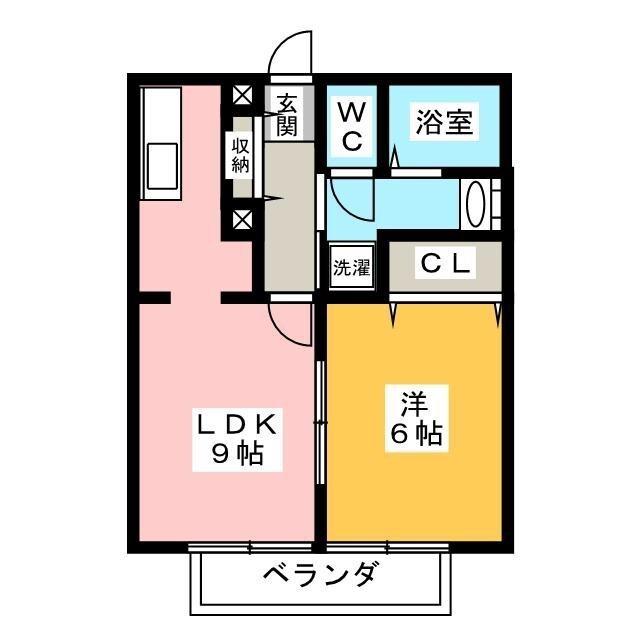 ガーデンハウス清和D(1LDK/2階)の間取り写真