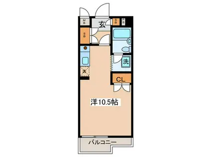 ラ・プラージュV(ワンルーム/3階)の間取り写真