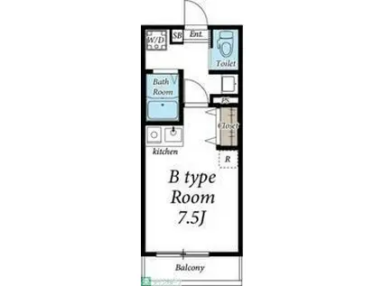 ラ・ホープ高根台(ワンルーム/2階)の間取り写真