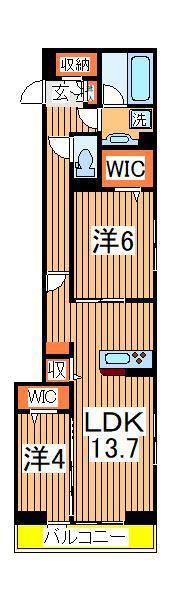 HANABUSA Ⅶ(2LDK/3階)の間取り写真