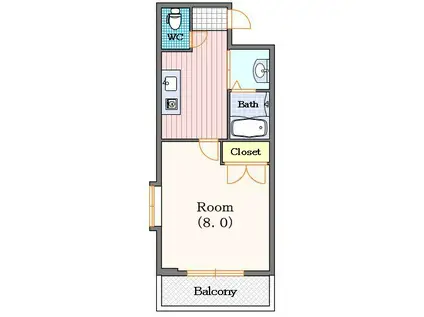 オーシャン難波南(1K/6階)の間取り写真