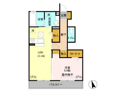 シャインアイリス II(1LDK/1階)の間取り写真