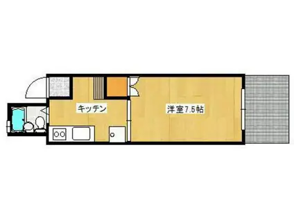 ジュネス石本(1K/2階)の間取り写真