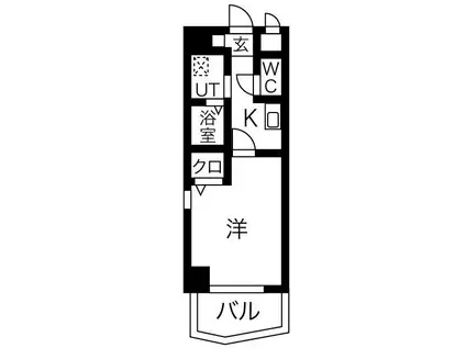 クリエイト名古屋天白公園(1K/8階)の間取り写真