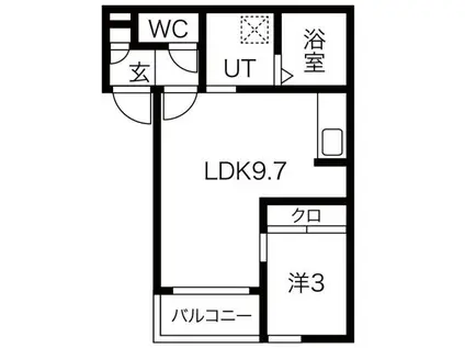 REGALEST リバーサイド新富(1LDK/3階)の間取り写真