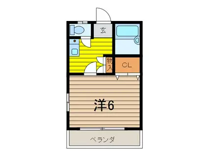 HAPPINESS・静(1K/1階)の間取り写真