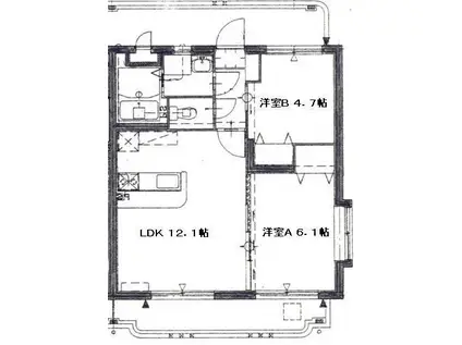 潮マンション(2LDK/2階)の間取り写真