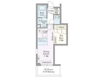 MY STYLE VINTAGE 洋光台(1DK/2階)の間取り写真