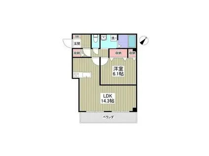 ドエルトヨサワ(1LDK/2階)の間取り写真