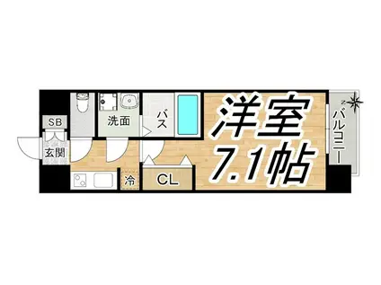 W-STYLE福島IIウイステリア(1K/7階)の間取り写真