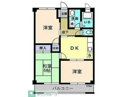 ファミール久野木I(3DK/2階)の間取り写真