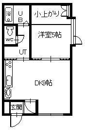 宮崎サンハイツ(1DK/2階)の間取り写真
