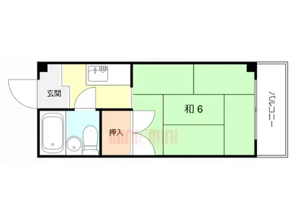 竹島プラザ(1K/3階)の間取り写真
