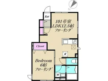 ROSENHEIM-ローゼンハイム-(1LDK/1階)の間取り写真