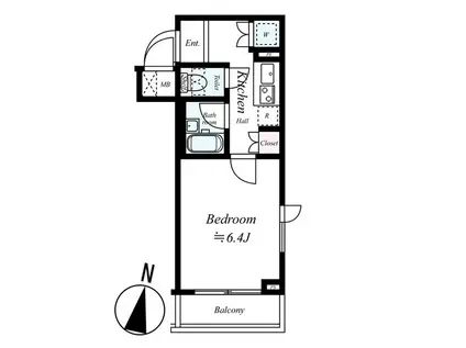 ルーブル池上六番館(1K/1階)の間取り写真