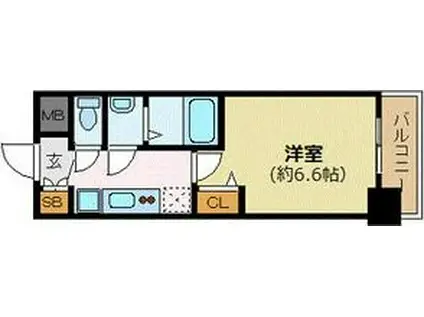 プレサンス新大阪イオリア(1K/3階)の間取り写真