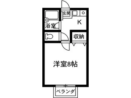 オーエスハイツ(1K/2階)の間取り写真