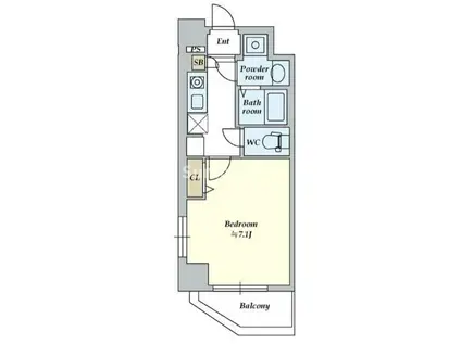 エイペックス京町堀II(1K/9階)の間取り写真