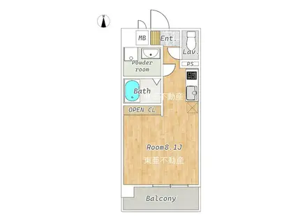 CHAINON薬園(ワンルーム/2階)の間取り写真