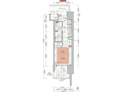 エステムプラザ梅田・中崎町IIIツインマークスサウスレジデンス(1K/4階)の間取り写真