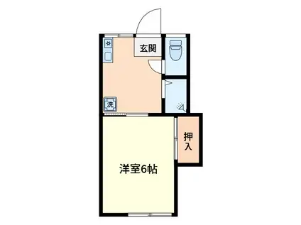 グリーンハウス(1K/2階)の間取り写真