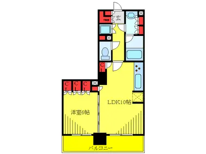 パークアクシス東十条(1LDK/13階)の間取り写真