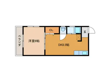 まとばマンション(1DK/4階)の間取り写真