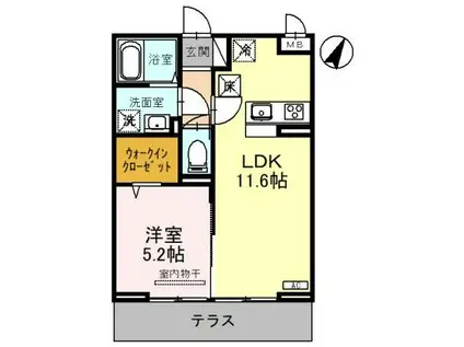 ノーブルパレス(1LDK/1階)の間取り写真