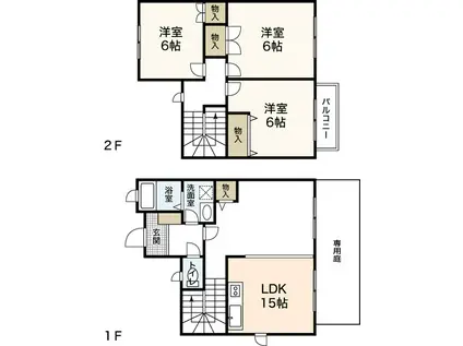 ティエラ己斐上AB A棟(3LDK/1階)の間取り写真