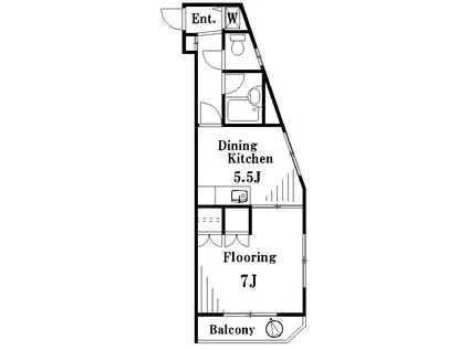 ソレアード用賀(1DK/4階)の間取り写真