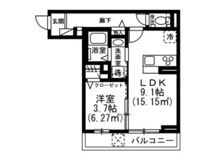 ラインハット・グランバニア ラインハット(1LDK/3階)の間取り写真