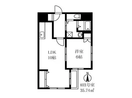 ヴェルドール芳花園(2DK/4階)の間取り写真
