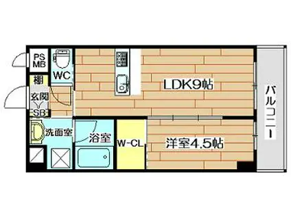 ベラヴィッタ古曽部(1LDK/3階)の間取り写真