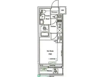 ラフィスタ金町(1K/4階)の間取り写真