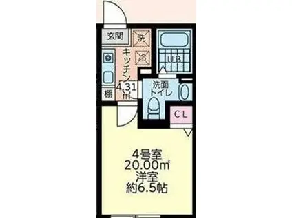 リフォンテーヌ橋本(1K/1階)の間取り写真