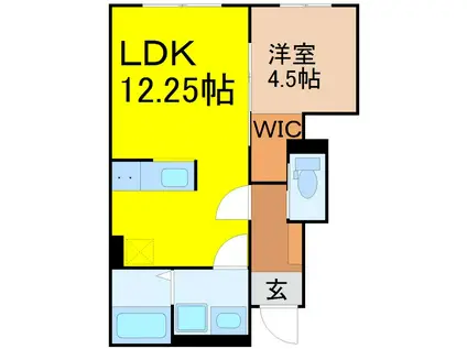 リーブルファイン源兵衛町(1LDK/1階)の間取り写真