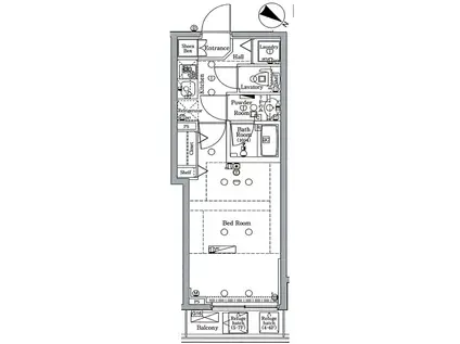 BRECIA日本橋蛎殻町(1K/5階)の間取り写真
