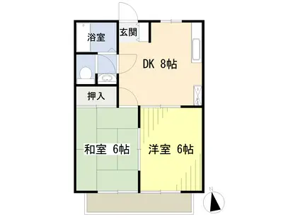 エクセレンスアリーナA(2DK/2階)の間取り写真