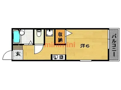 セイシンハイツ(1K/2階)の間取り写真