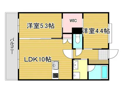 ヒルクレスト小倉高峰グランデ(2LDK/8階)の間取り写真