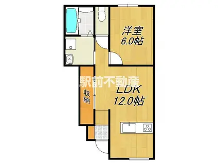 ALLEY11(1LDK/1階)の間取り写真