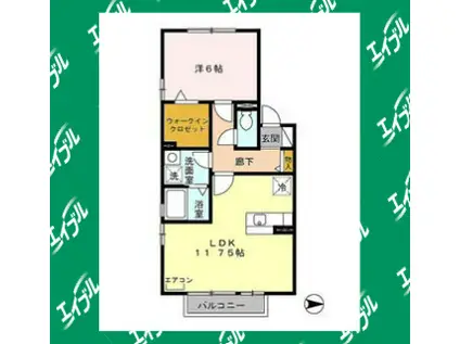 プレジール伏見(1LDK/2階)の間取り写真