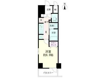 ライジングプレイス亀戸(1K/9階)の間取り写真