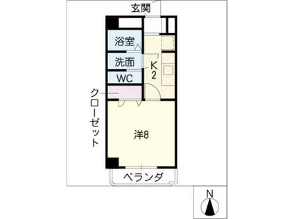 サンビレッジK(1K/3階)の間取り写真