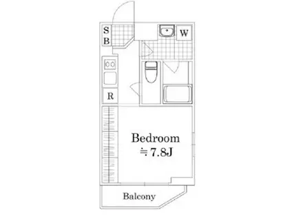 エクセリア千歳船ベルデ(1K/2階)の間取り写真
