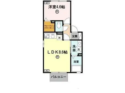 ラナ・カスターナ(1LDK/1階)の間取り写真