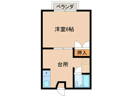 姫野プリーズ(1DK/1階)の間取り写真